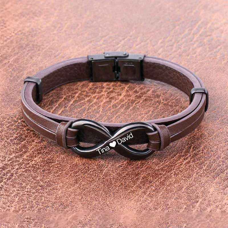 For Love - Name Custom Leather Bracelet