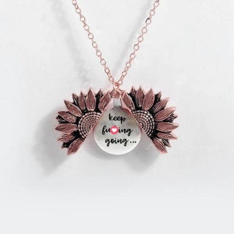 Keep F*G Going Sunflower Necklace