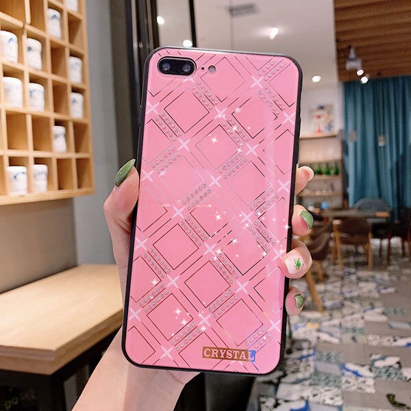 Crystal Diamond Tempered Glass Phone Cases