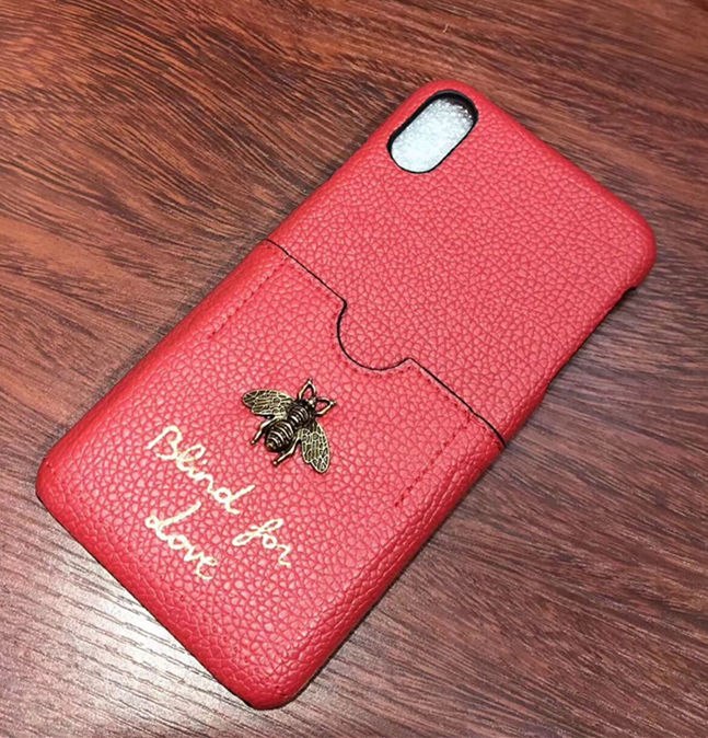 Luxury Honey Bee Card Leather iPhone Cases