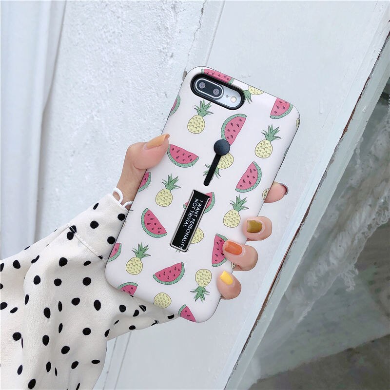 Cute Fruit Hide Ring iPhone Cases