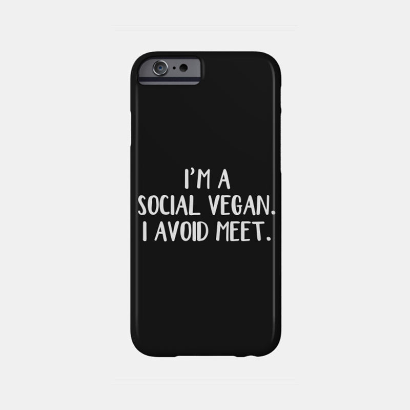 Buy 2 Get 10% OFF - Owlcase  "social vegan i aviod meet" iPhone Cases