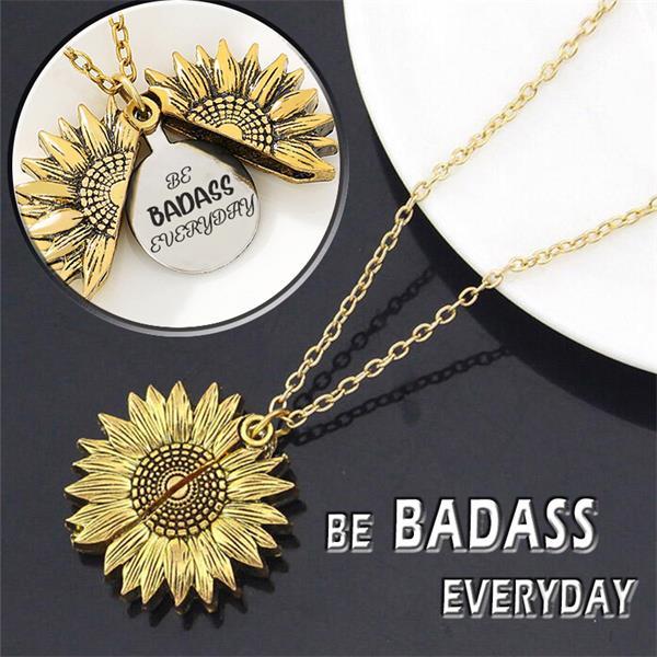 Be Badass Everyday Sunflower Necklace