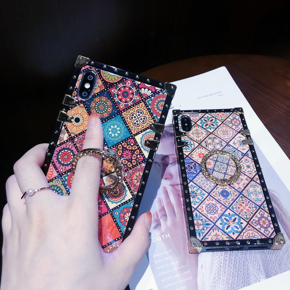 Luxury Vintage Ethnic Style Totems Square iPhone Case