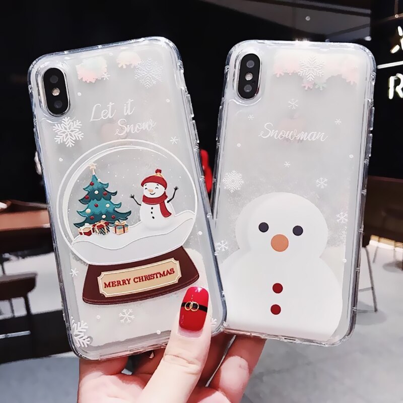 Glitter Liquid Christmas iPhone Cases