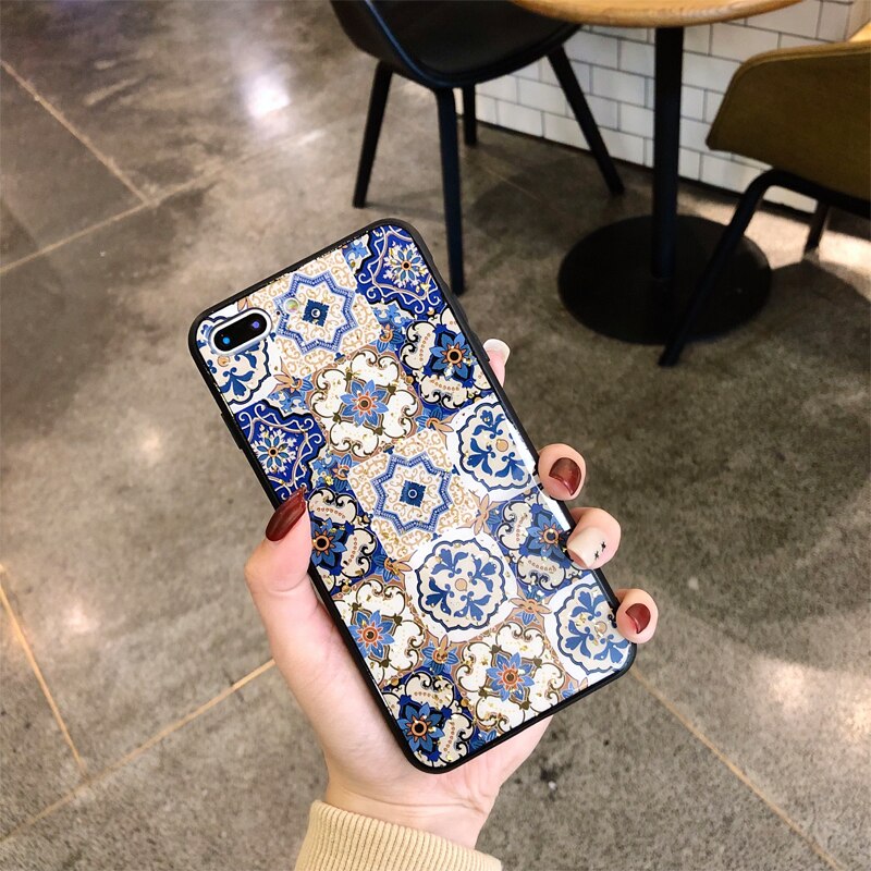 Ethnic Style Flower Gold Foil Case