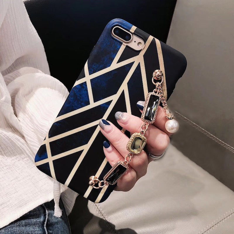 Classic Fashion Geometry Diamond Bracelet Chain Case