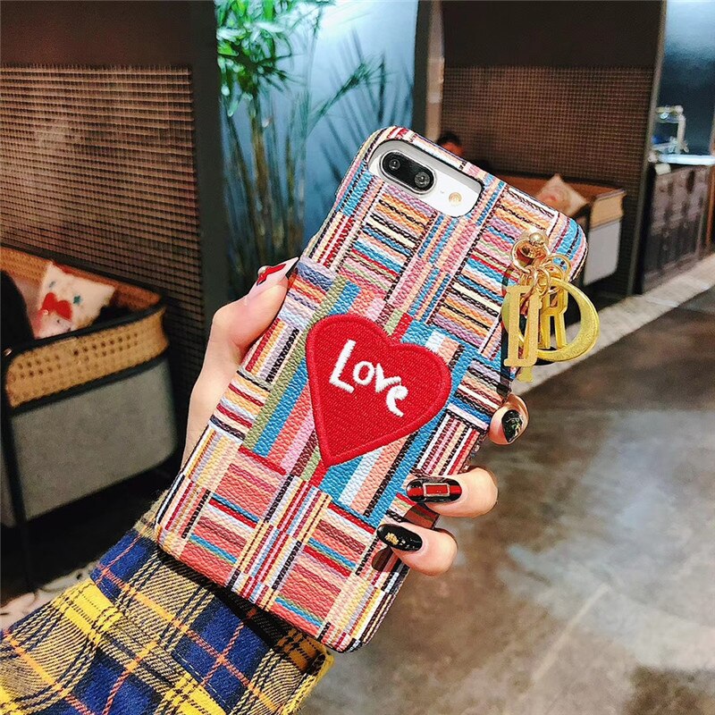 Colorful Embroidery Heart  iPhone Cases