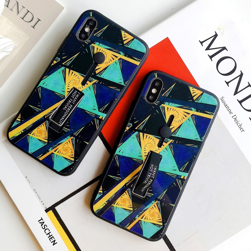 Abstract Geometric Glass iPhone Cases