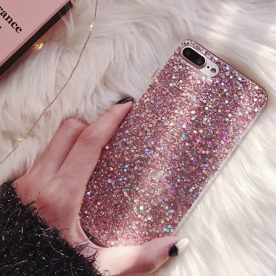 Candy Shining Powder Sequins Case Soft Silicone Back Cover For iPhone