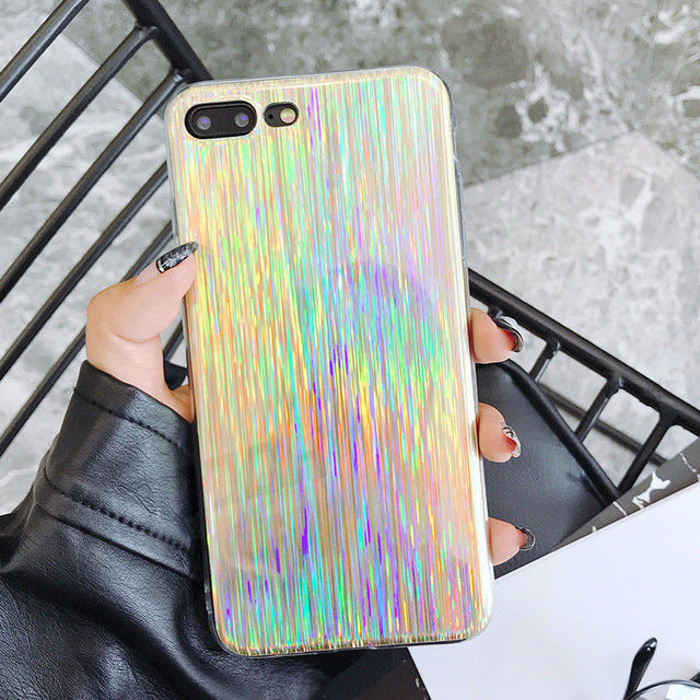 Steamer Glitter Laser Rainbow Shiny Case