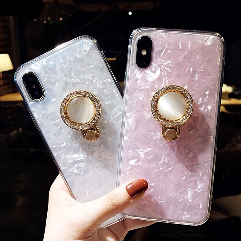 Diamond Cute Shell Wave Stand on  Style Case